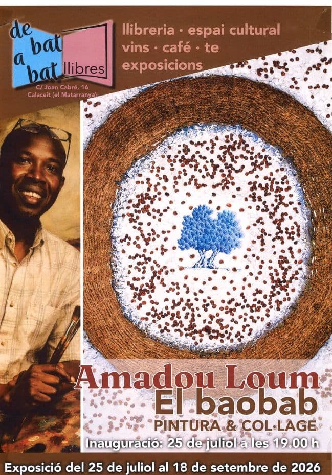 Exposición de Amadou Loum en de Bat a Bat llibres en Calaceite.
