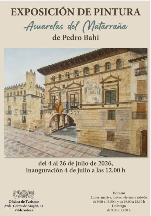Exposición de pintura “Acuarelas del Matarraña” de Pedro Bahi